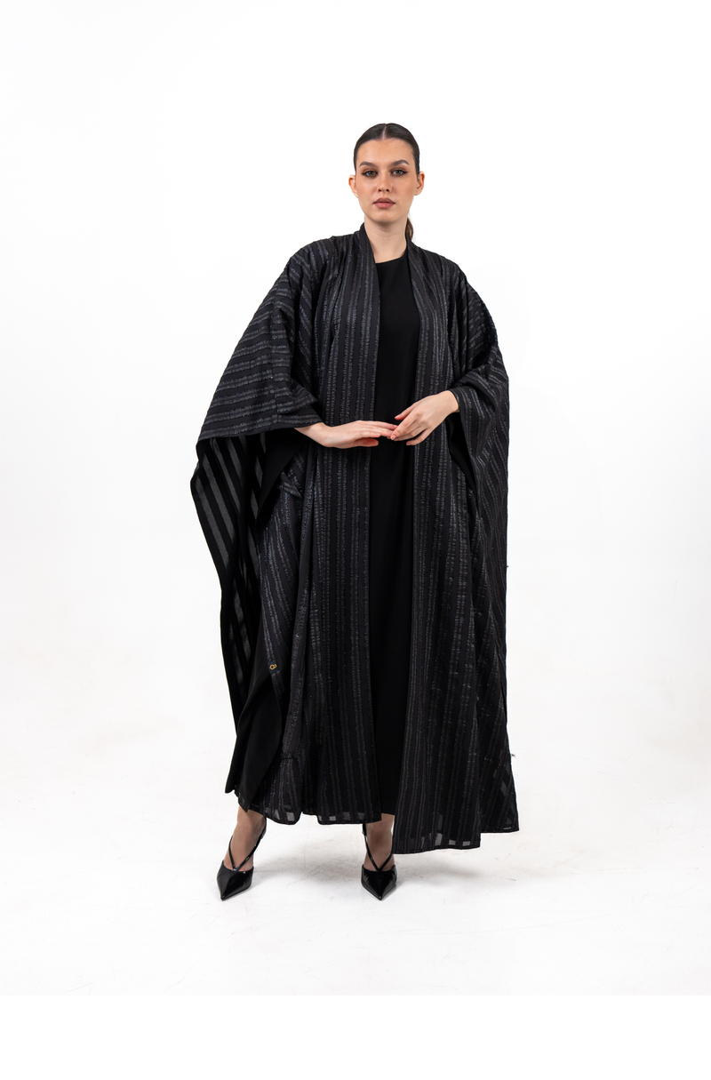 BLACK JACQUARD   OPEN  BISHT