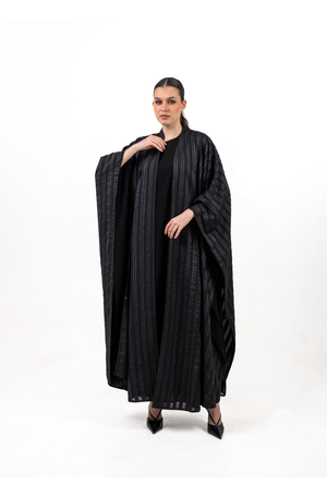 BLACK JACQUARD   OPEN  BISHT