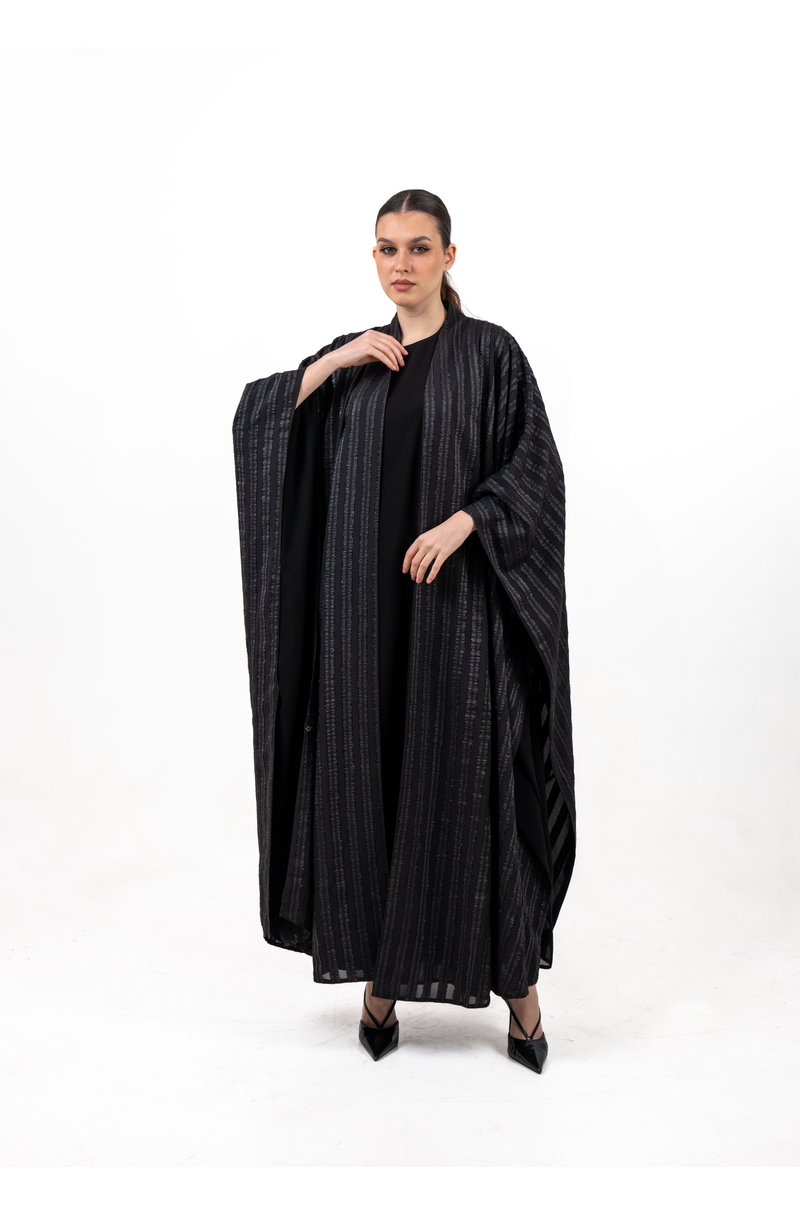 BLACK JACQUARD   OPEN  BISHT