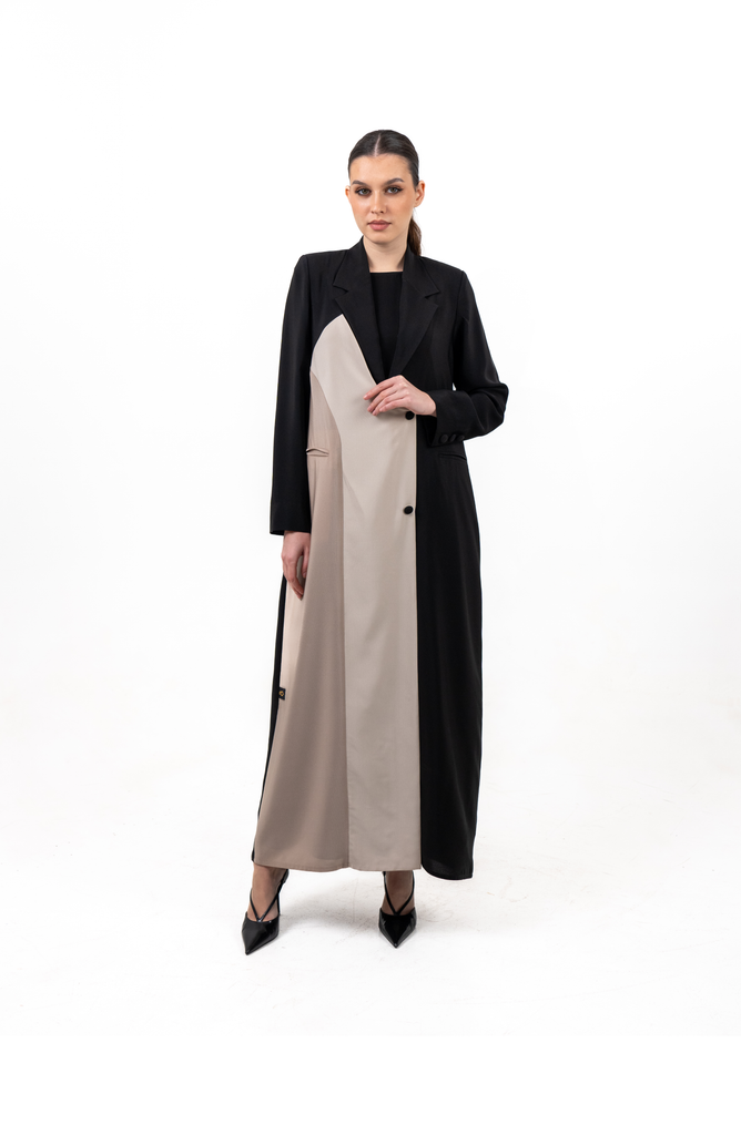BLACK  SOALON TRANDI CLOSE ABAYA .