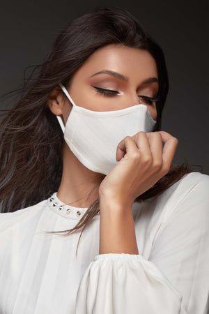 OFFWHITE COTTON ANTI-DUST FACE MASK.