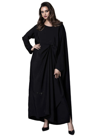 BLACK SUN-RAY PLEAT SOALON ABAYA.