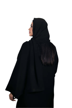 BLACK TEXTURED KIMONO SOALON ABAYA.