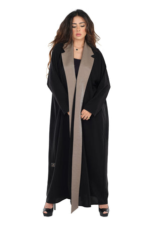 LINEN LONG WRAPABLE COLLAR SOALON ABAYA