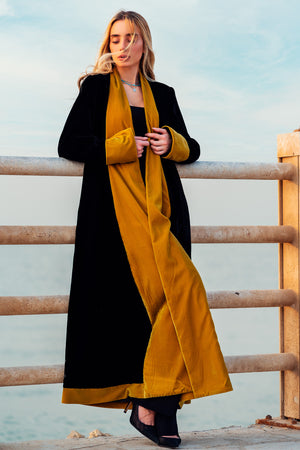 BISHT STYLE VELVET ABAYA