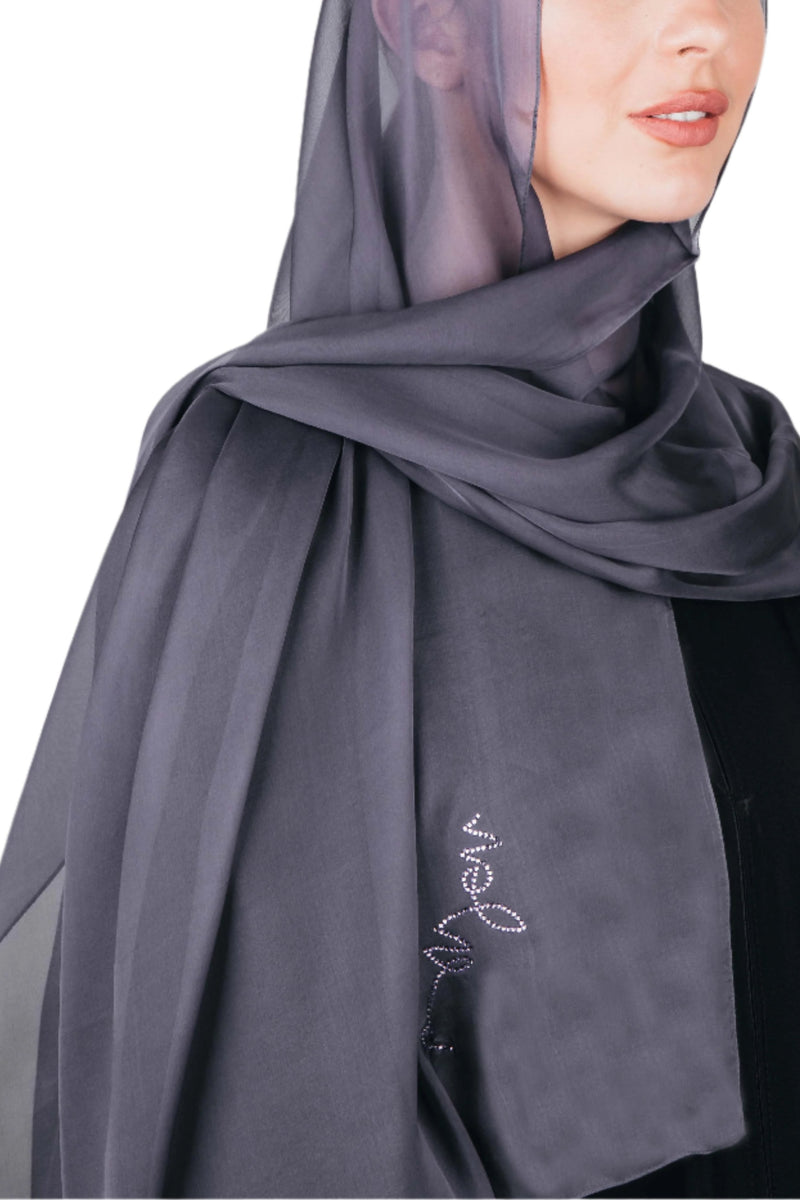 DARK GREY PLAIN CHIFFON SHEILA.