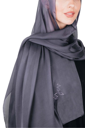 DARK GREY PLAIN CHIFFON SHEILA.