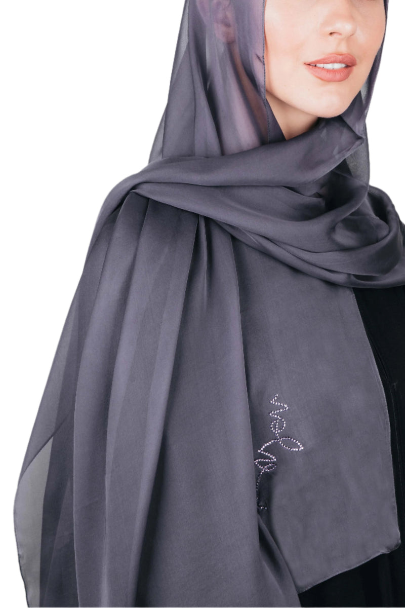 DARK GREY PLAIN CHIFFON SHEILA.
