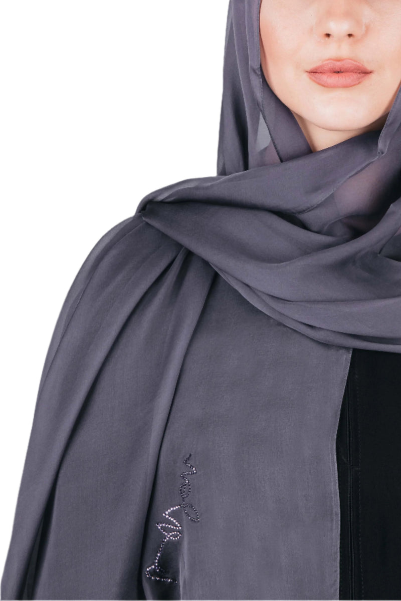 DARK GREY PLAIN CHIFFON SHEILA.