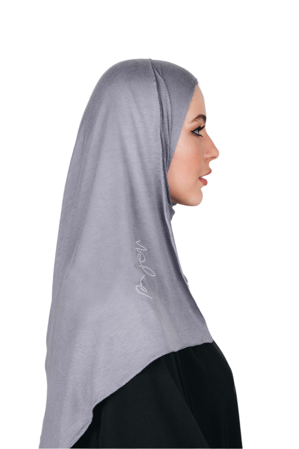 LIGHT GREY STRETCH COTTON SCARVE.