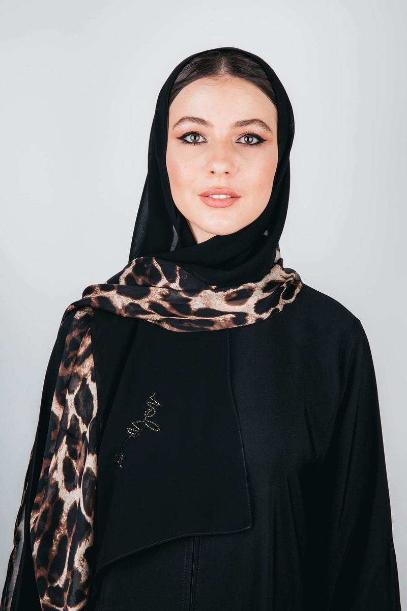 BLACK CHIFFON GRAPHIC PRINTED SHEILA.