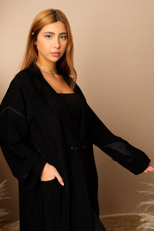 BLACK BLAZER CUT  SALONA  CLOSED ABAYA