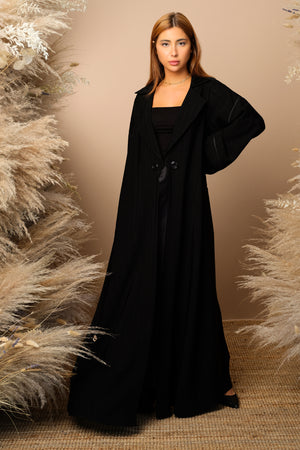 BLACK BLAZER CUT  SALONA  CLOSED ABAYA