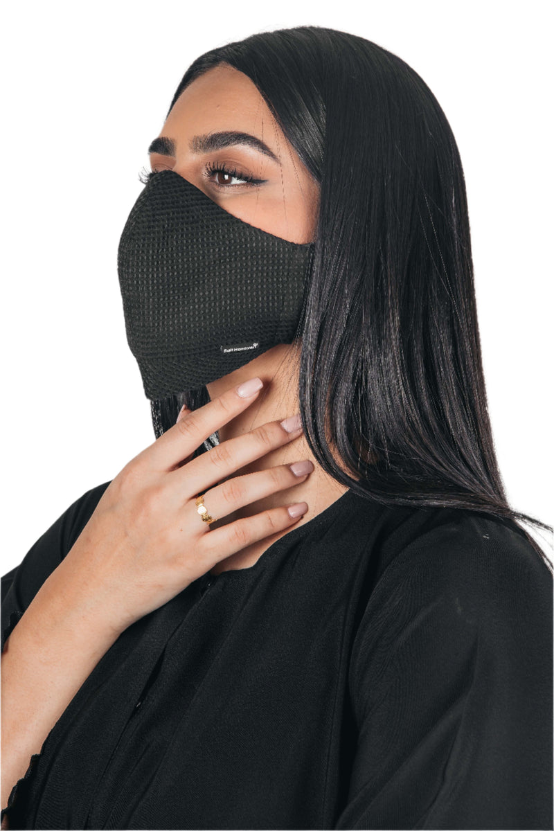 قناع الوجه المضاد للغبار من القطن الأسود.