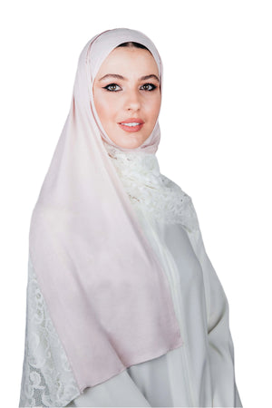 WHITE FRENCH LACE BEIGE COTTON SCARVE.